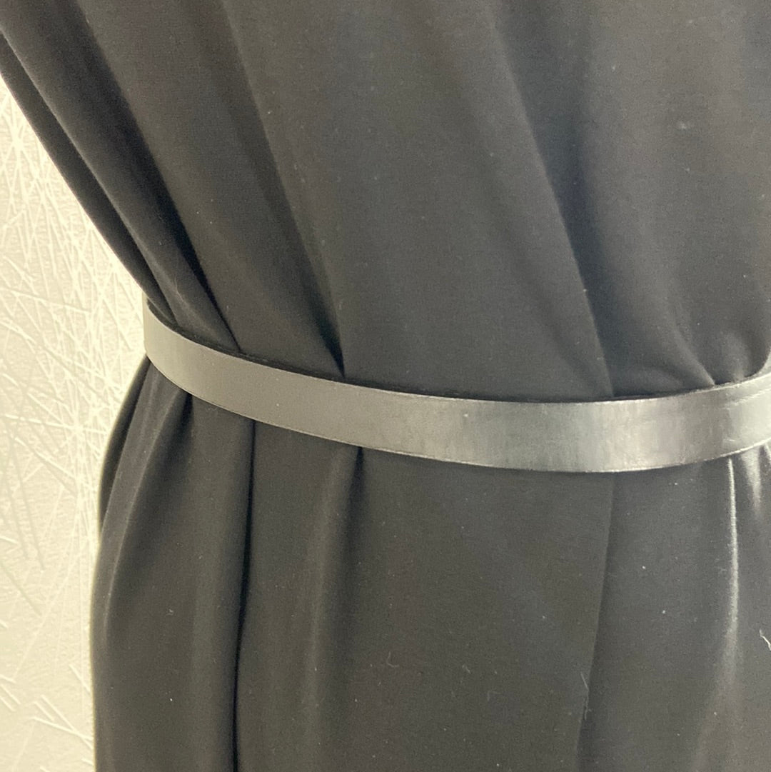 Ceinture pour femme en cuir de vachette noir à nouer Le Comptoir des Quartiers