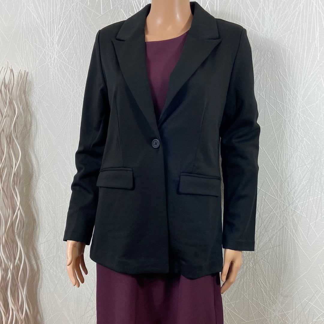 Veste longue femme blazer noir modèle Byrizetta Long Blazer B.Young - Offre-Unique