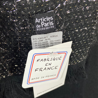 Écharpe chaude laine large noir argenté Articles de Paris