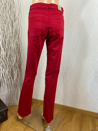 Pantalon coton rouge taille haute straight leg modèle Dahlia Cloud9