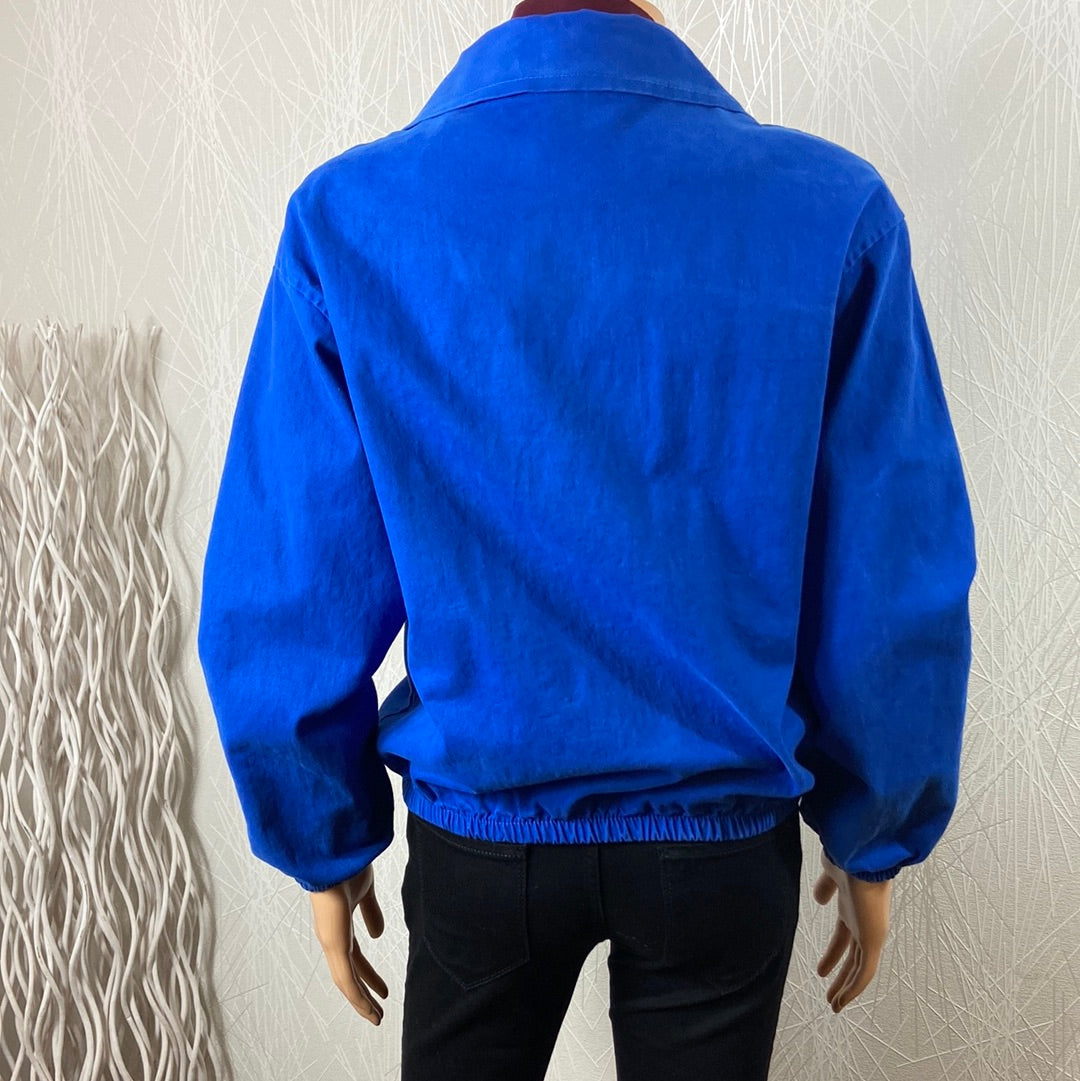 Blouson femme coton bleu roi élastiqué en bas Johanna Paris