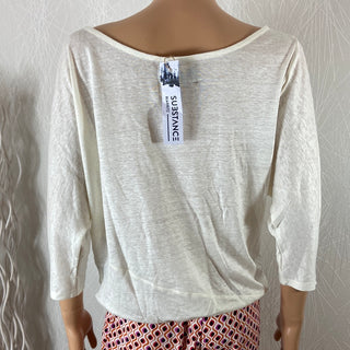 T-shirt femme 100% lin manches longues coupe ample Substance Biarritz