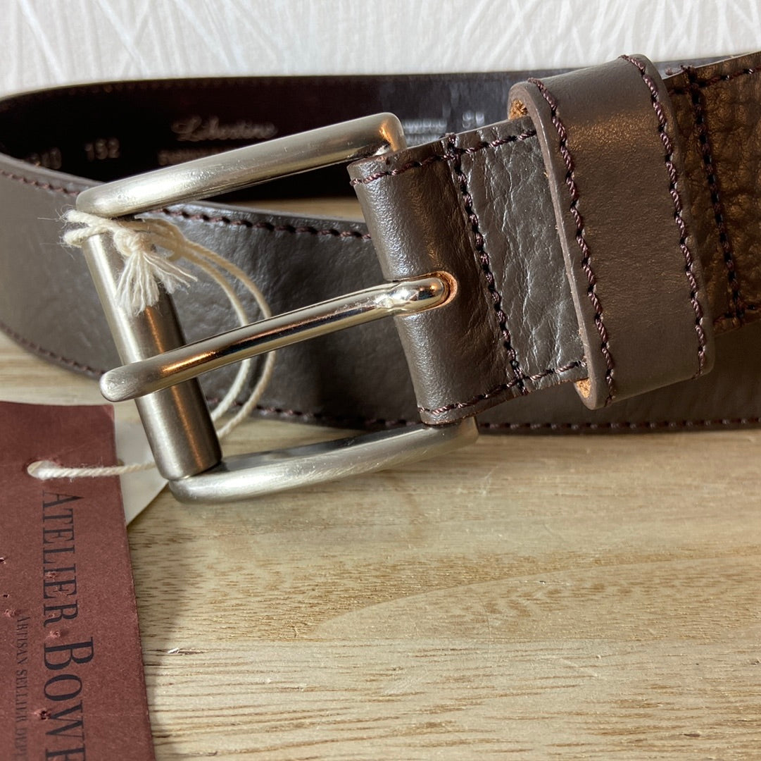 Ceinture large marron cuir de vachette Atelier Bower