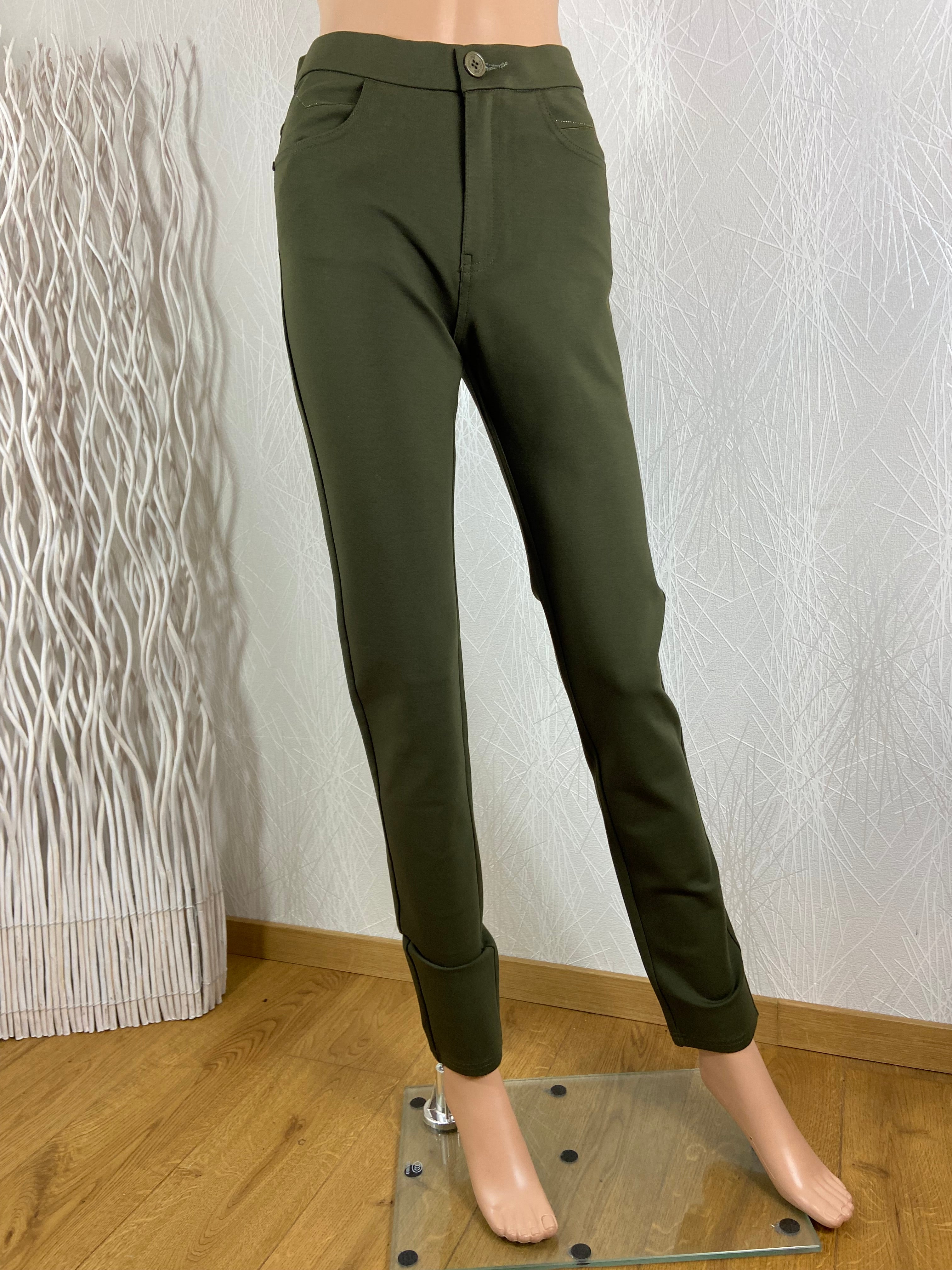 Pantalon kaki femme taille haute Youline