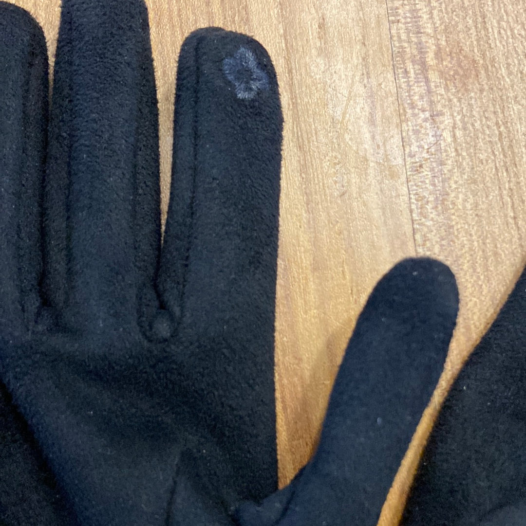 Gants noir pour femme avec perles et index tactile