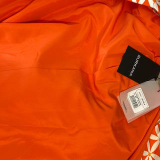 Veste blazer doublée motif orange style vintage 70's Surkana