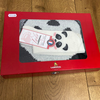 Coffret cadeau panda noel labonal chaussettes echarpe