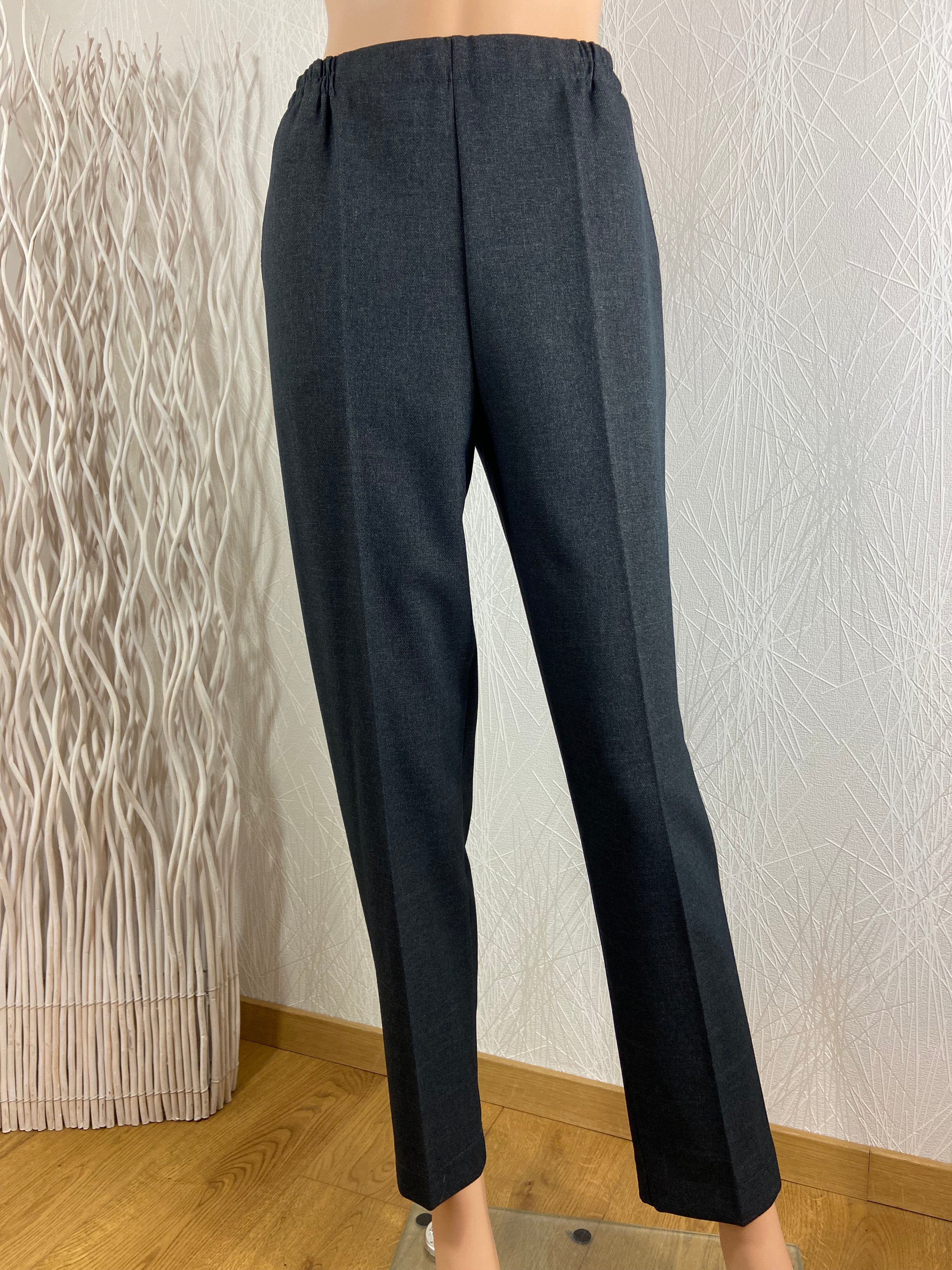 Pantalon style habillé confortable taille haute élastique fabrication française Gévana