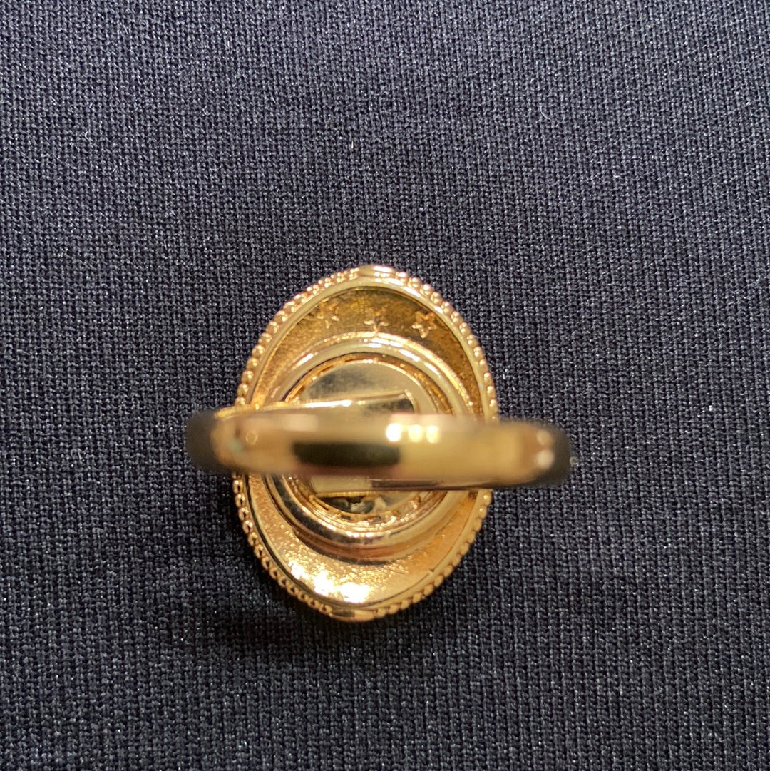 Bague ajustable plaquée or avec étoile Shabada