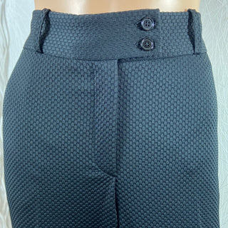 Pantalon de créateur noir habillé tissu texturé taille haute Tabala Paris