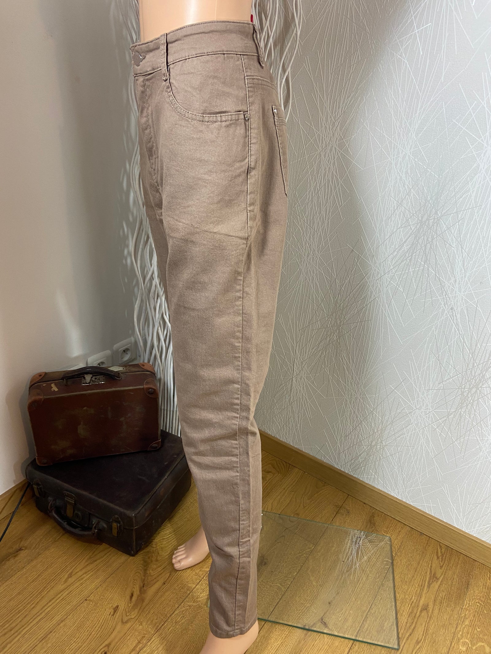 Pantalon coton brun stretch Big Spade