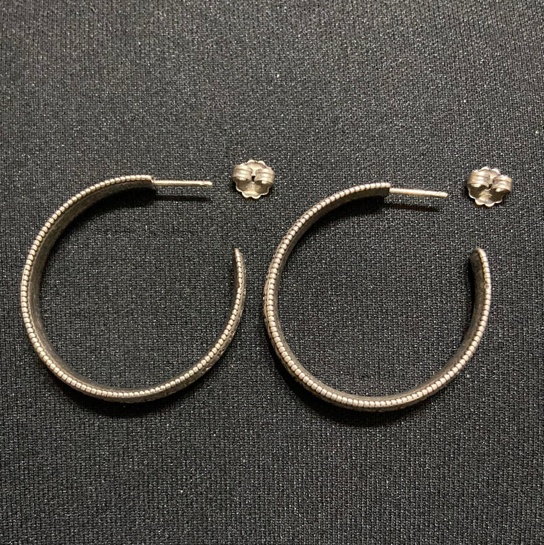 Boucles d’oreilles plaqué argent créoles à motifs Shabada