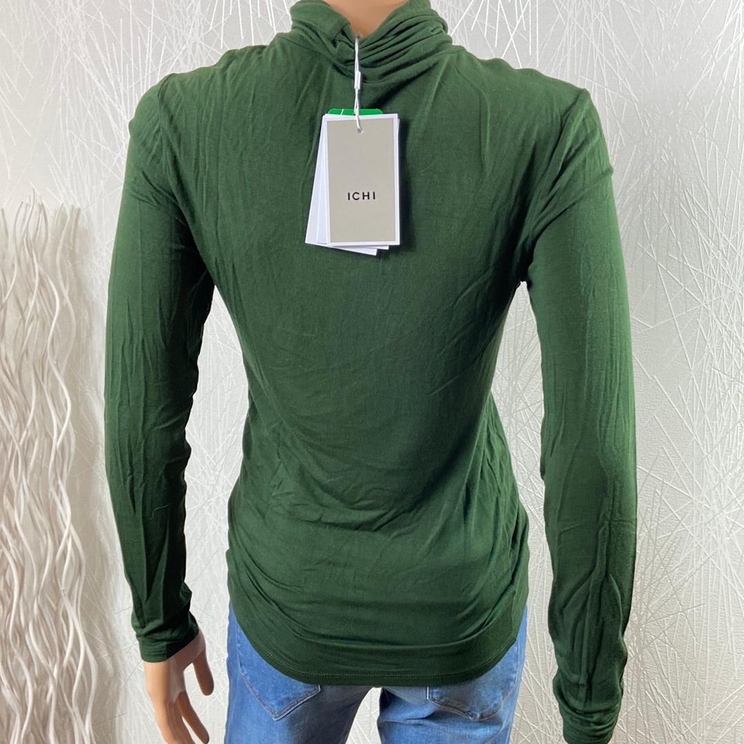 T-shirt vert col roulé moulant modèle Ihphiluca Ichi - Offre-Unique