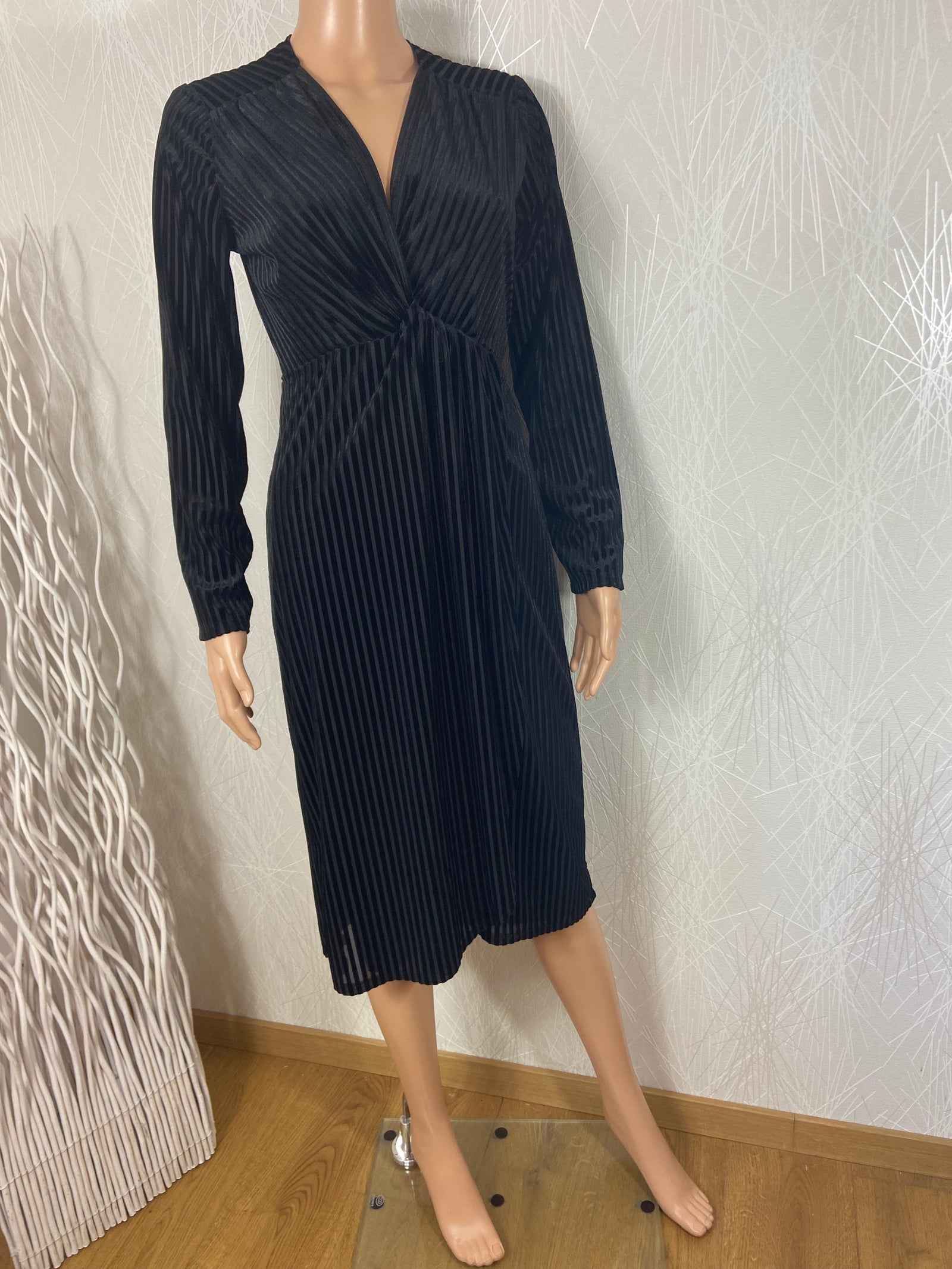 Robe midi velours lisse modèle Gilda Opullence