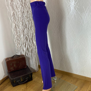 Pantalon fluide femme taille haute élastique coupe flare