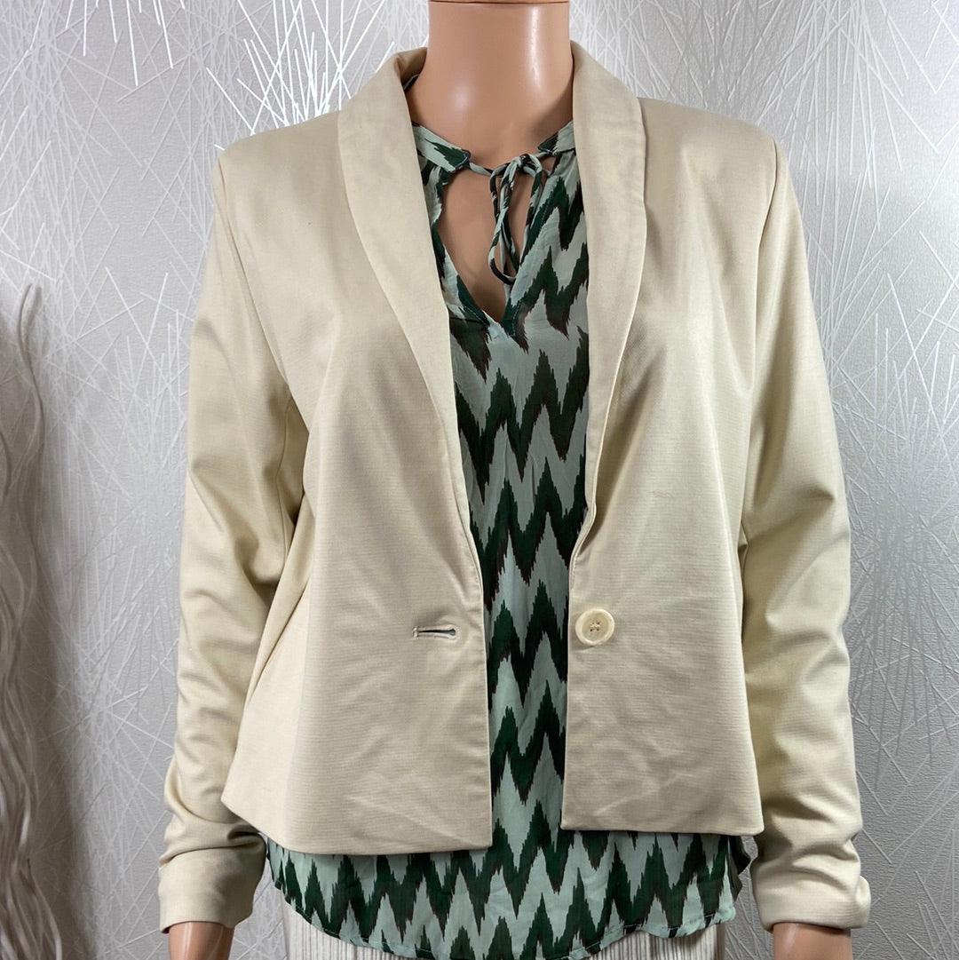 Veste doublée blazer beige femme Ihluana Ichi - Offre-Unique