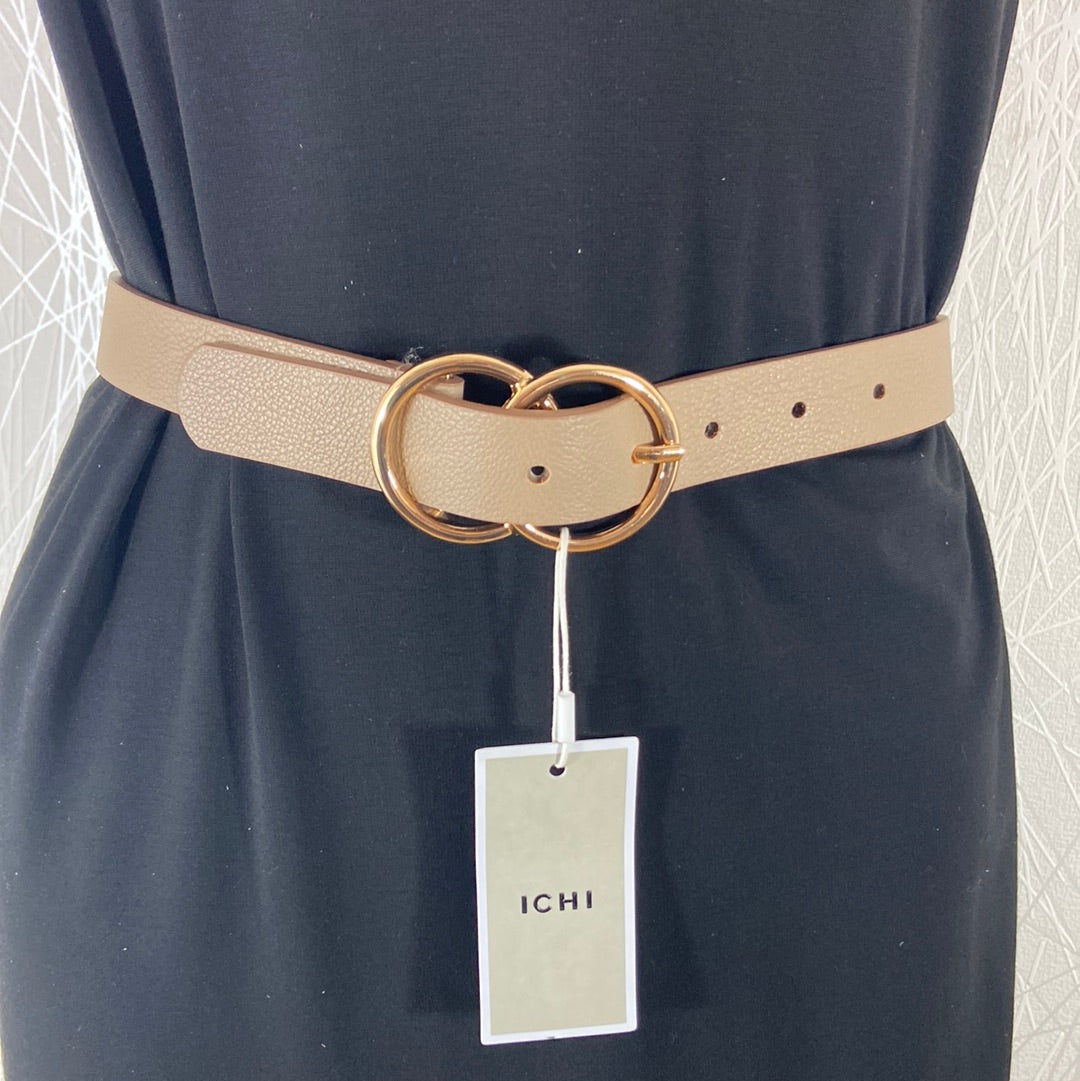 Ceinture femme beige boucle dorée modèle Iacrissy Ichi