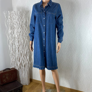 Robe en tissu jeans denim bleu manches longues Bylucy Shirtdress B.Young