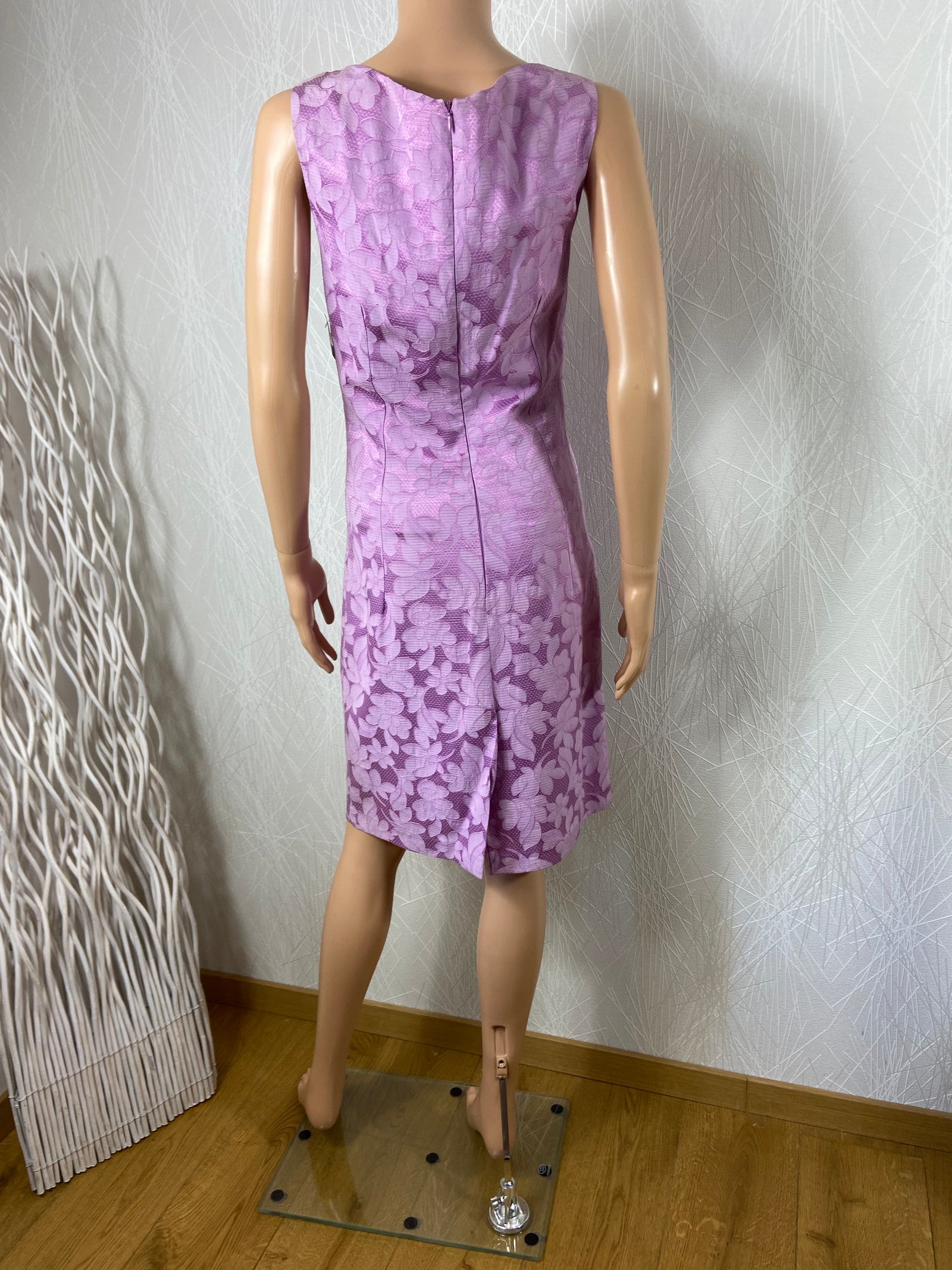 Robe sans manches mauve ajourée doublée Tabala Paris
