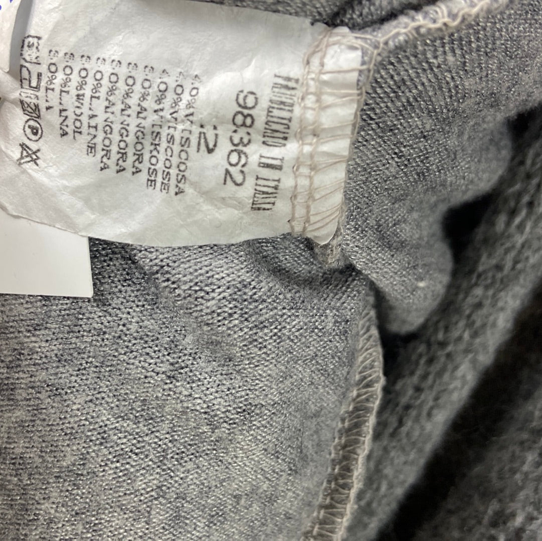 Gilet cardigan à nouer laine angora gris