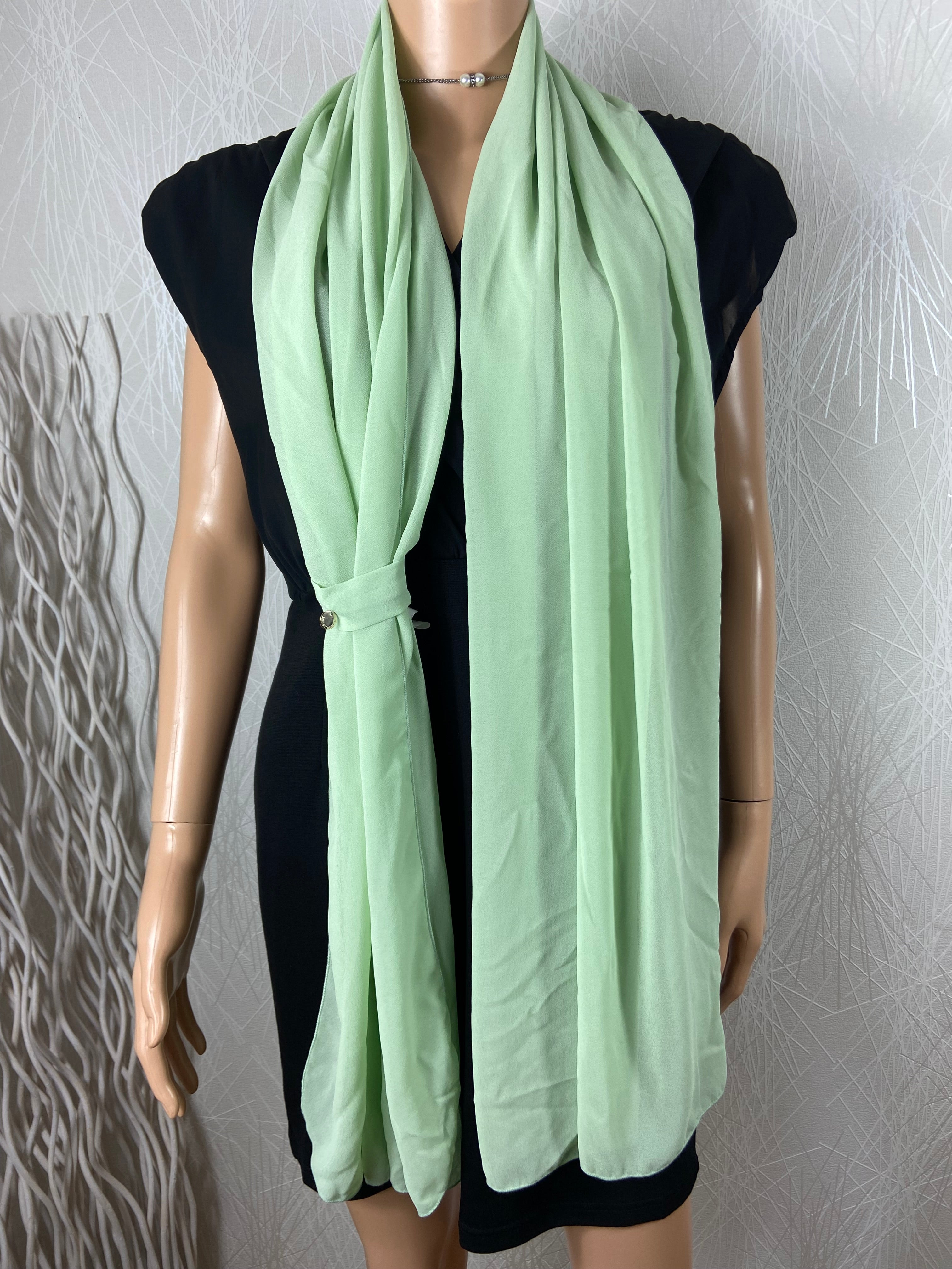 Écharpe cravate en voile vert pâle Rinascimento
