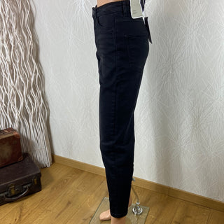 Jeans femme noir 7/8 taille haute coupe slim Ihtwiggy Raven Ichi