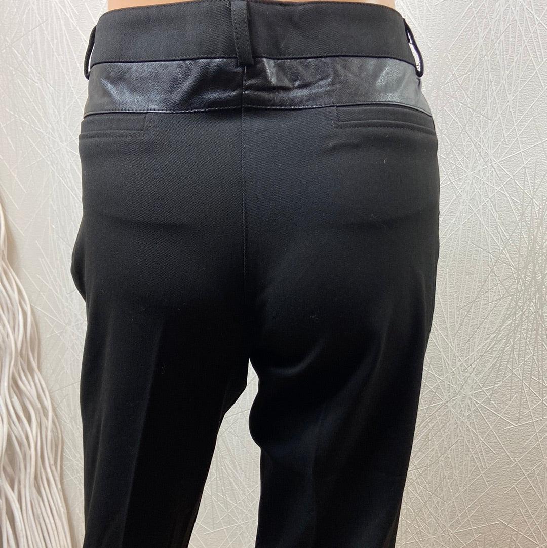 Pantalon habillé noir femme taille mi-haute coupe droite Absolu - Offre-Unique