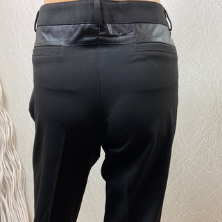 Pantalon habillé noir femme taille mi-haute coupe droite Absolu