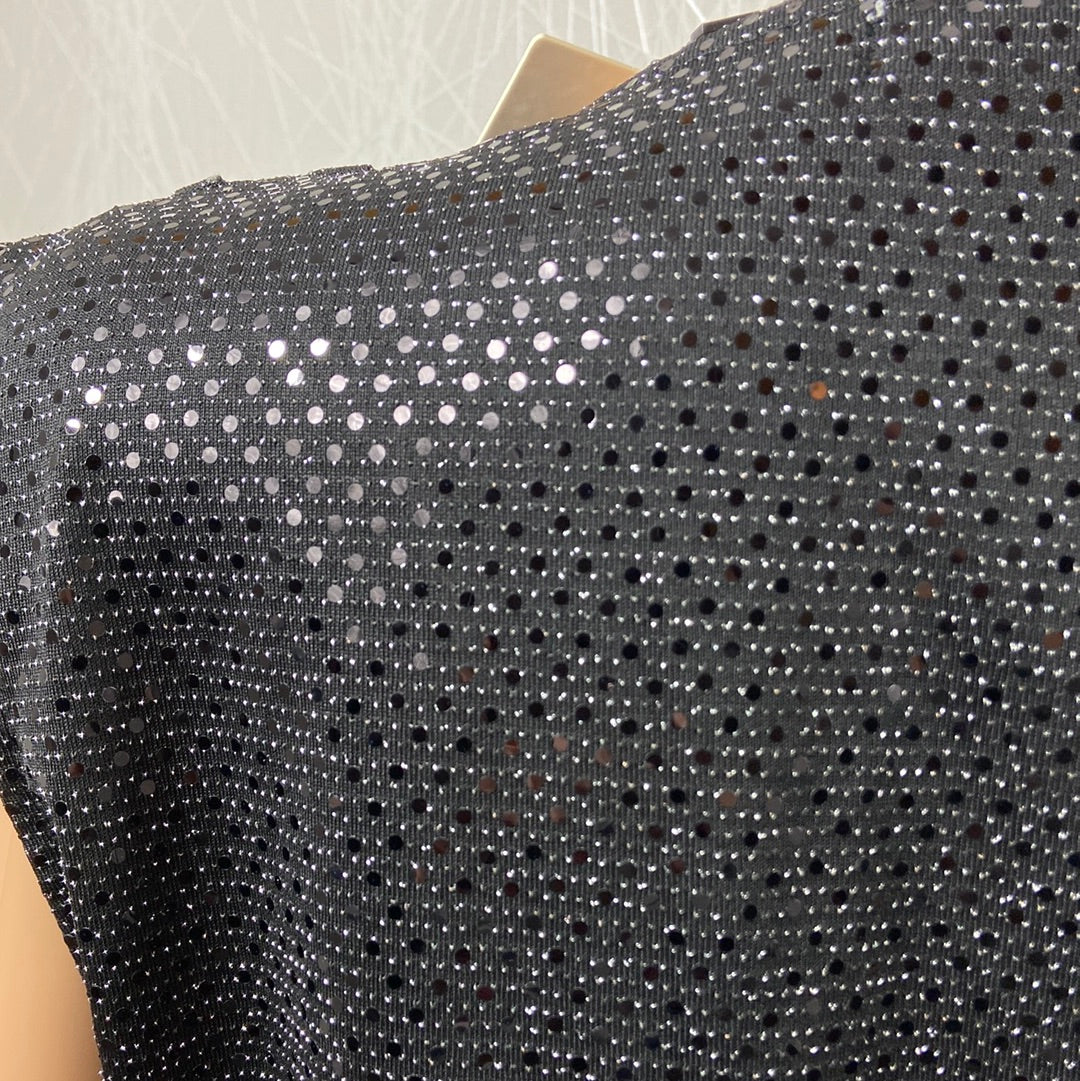 Top noir paillettes sans manches IVIVI