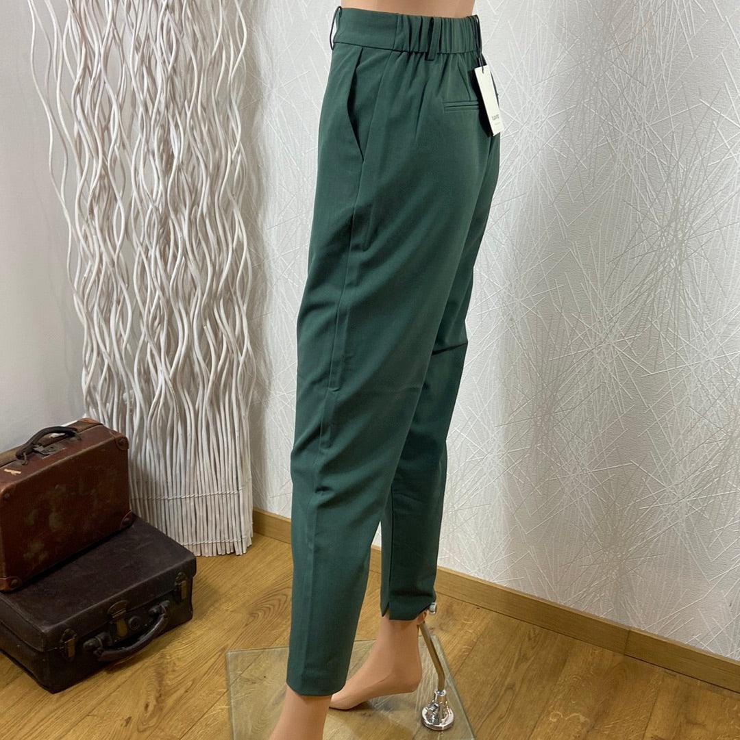 Pantalon vert femme taille haute élastique tissu souple Danta Pants Crop B.Young - Offre-Unique