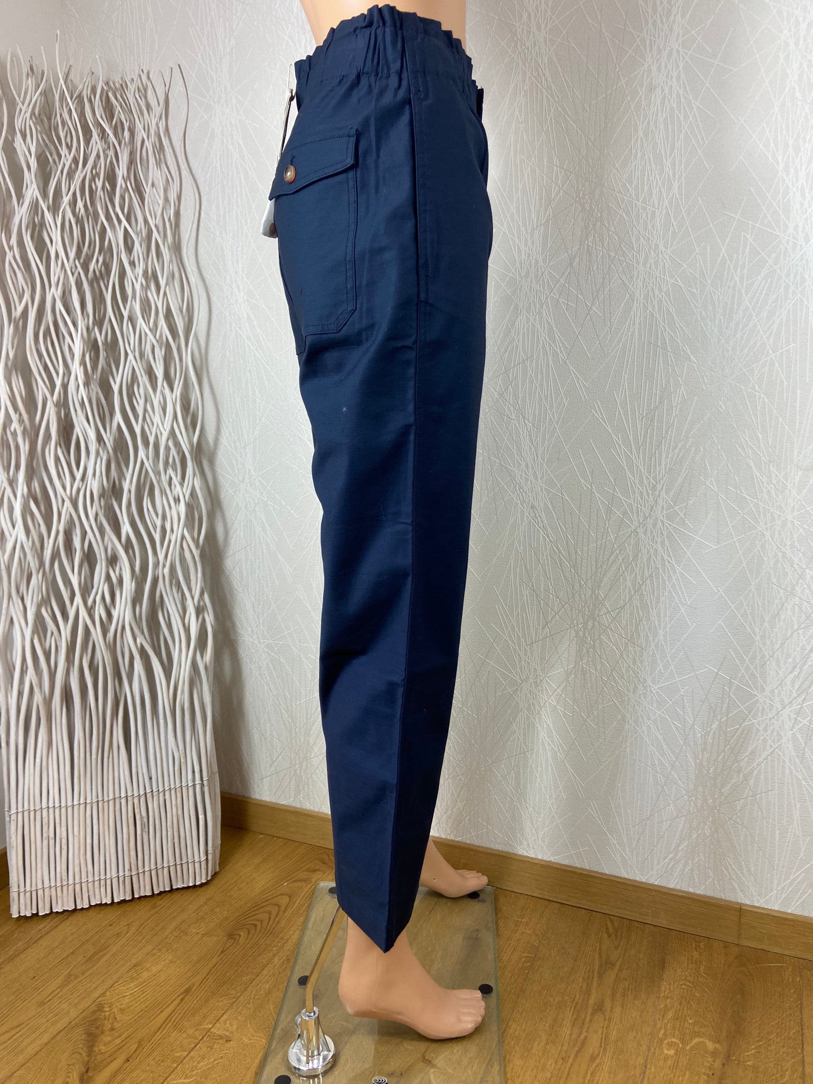 Pantalon toile coton taille élastique modèle Malo Midnight Lab Dip
