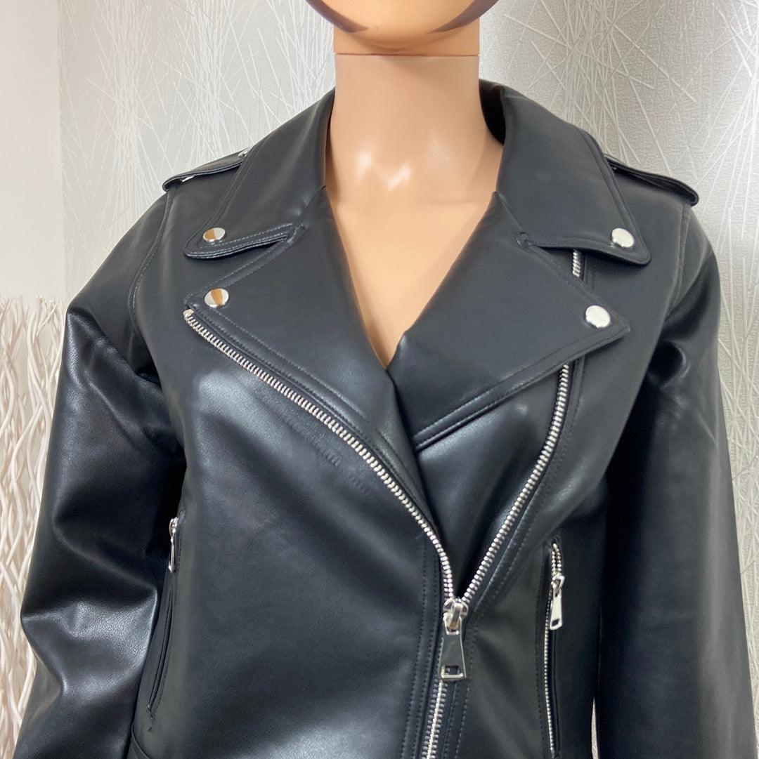 Veste en cuir synthétique style perfecto motard modèle Byacomy Biker Jacket B.Young - Offre-Unique