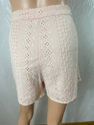 Short doublé coton rose broderie La p’tite étoile