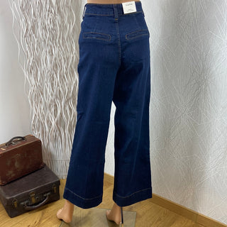 Jeans bleu taille haute jambes larges Bykato Bykomma Crop B.Young