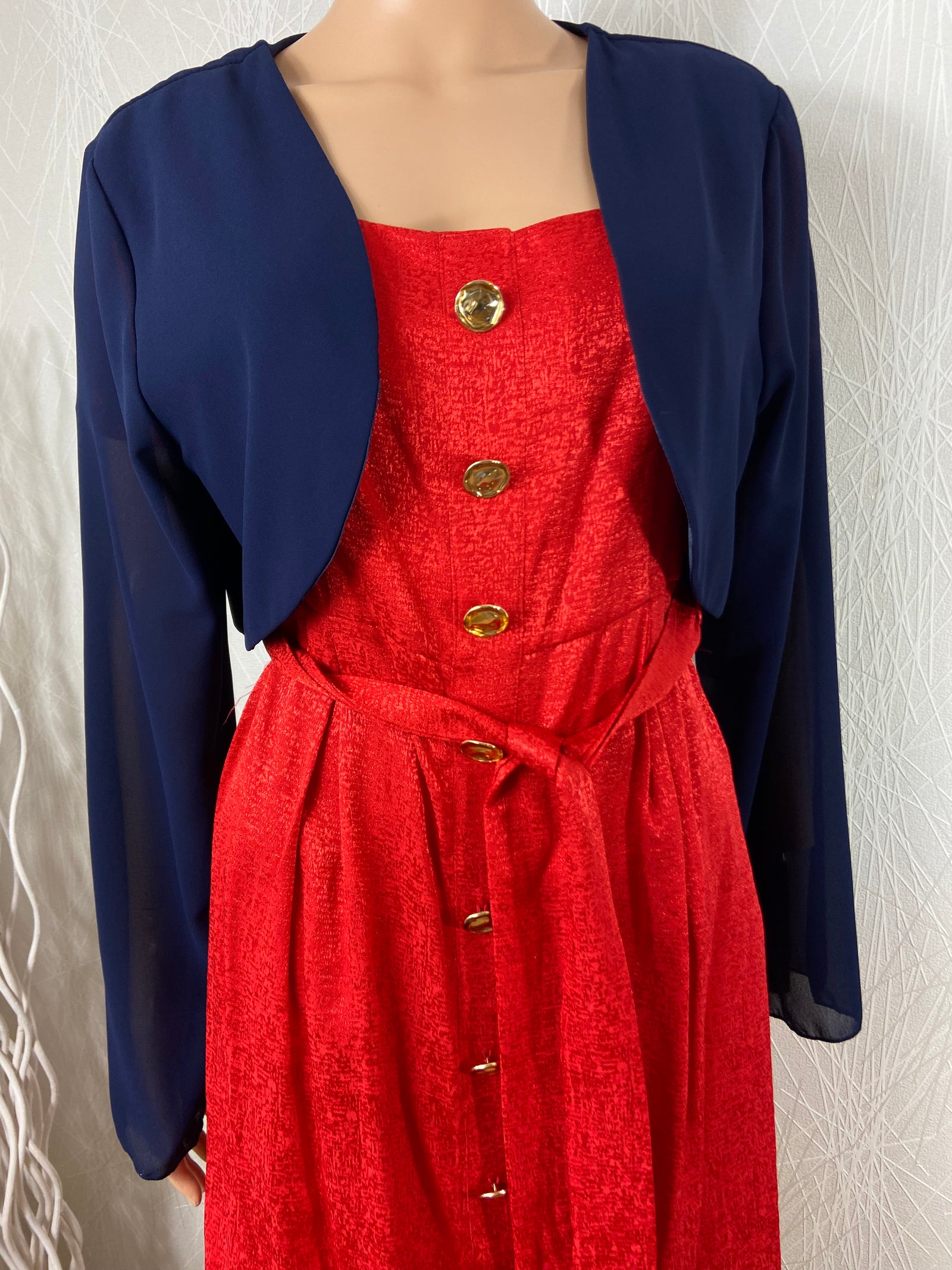 Bolero bleu marine en voile made in italy