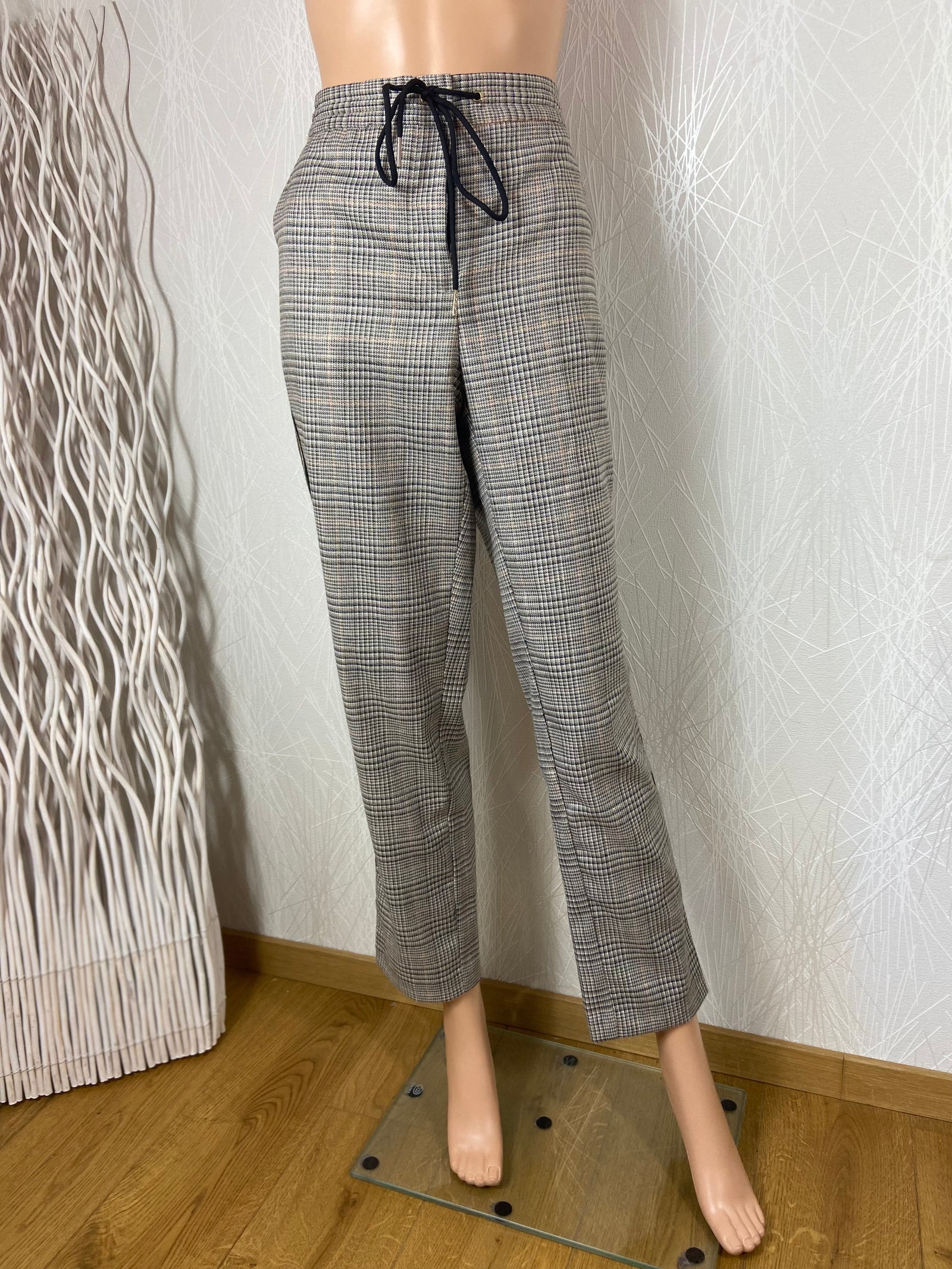 Pantalon à carreaux coupe droite lacet Jus d'Orange