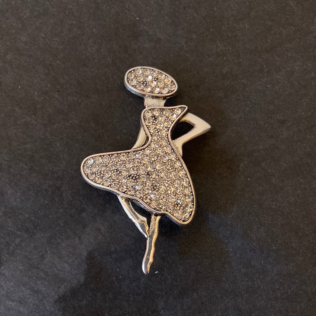 Broche bijoux danseuse strass brillants