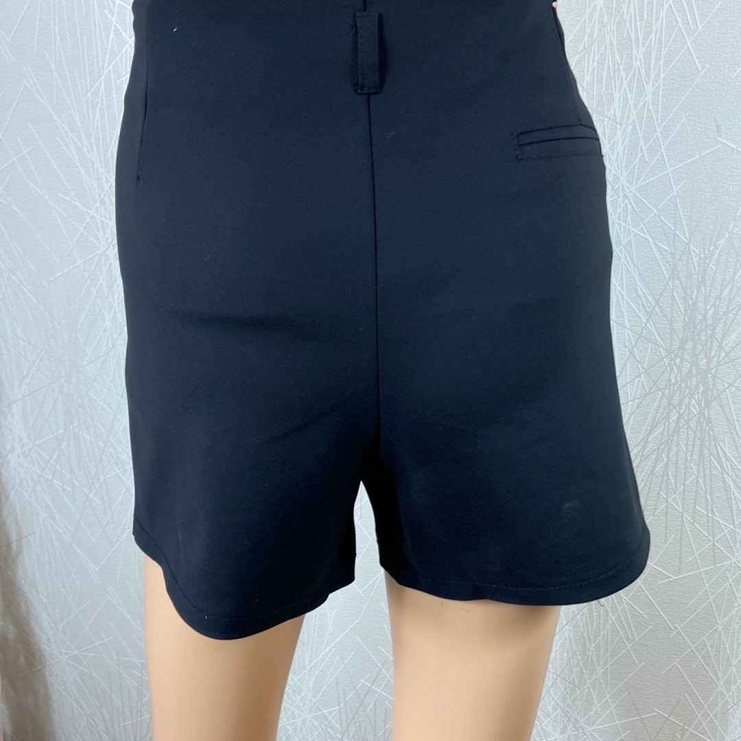 Short noir tissu stretch taille mi-haute MSD