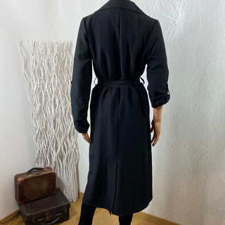Manteau trench noir femme long classique manches retroussables New Collection