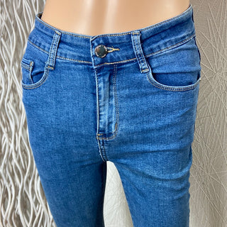 Jean slim bleu femme taille haute B S Jeans