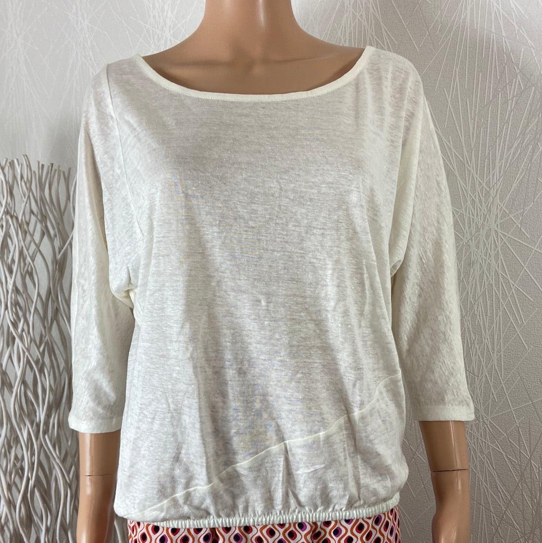 T-shirt femme 100% lin manches longues coupe ample Substance Biarritz - Offre-Unique