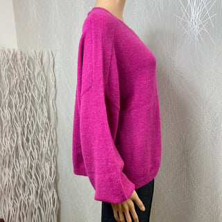 Pull rose oversize laine mohair modèle bymarry jumper B-Young