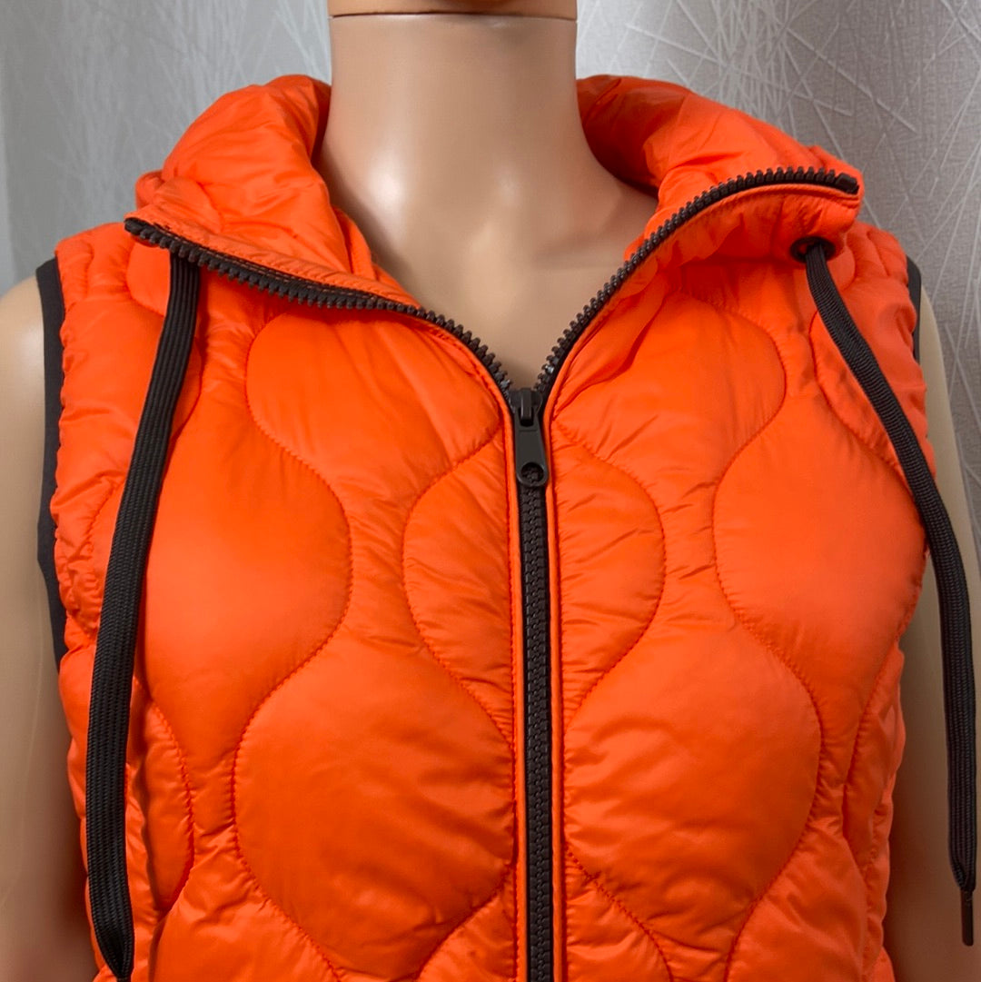 Veste doudoune à capuche orange sans manches byamalla waistcoat B.Young - Offre-Unique