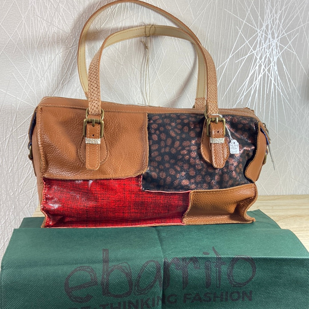 Sac main haut de gamme en cuir style patchwork Ebarrito