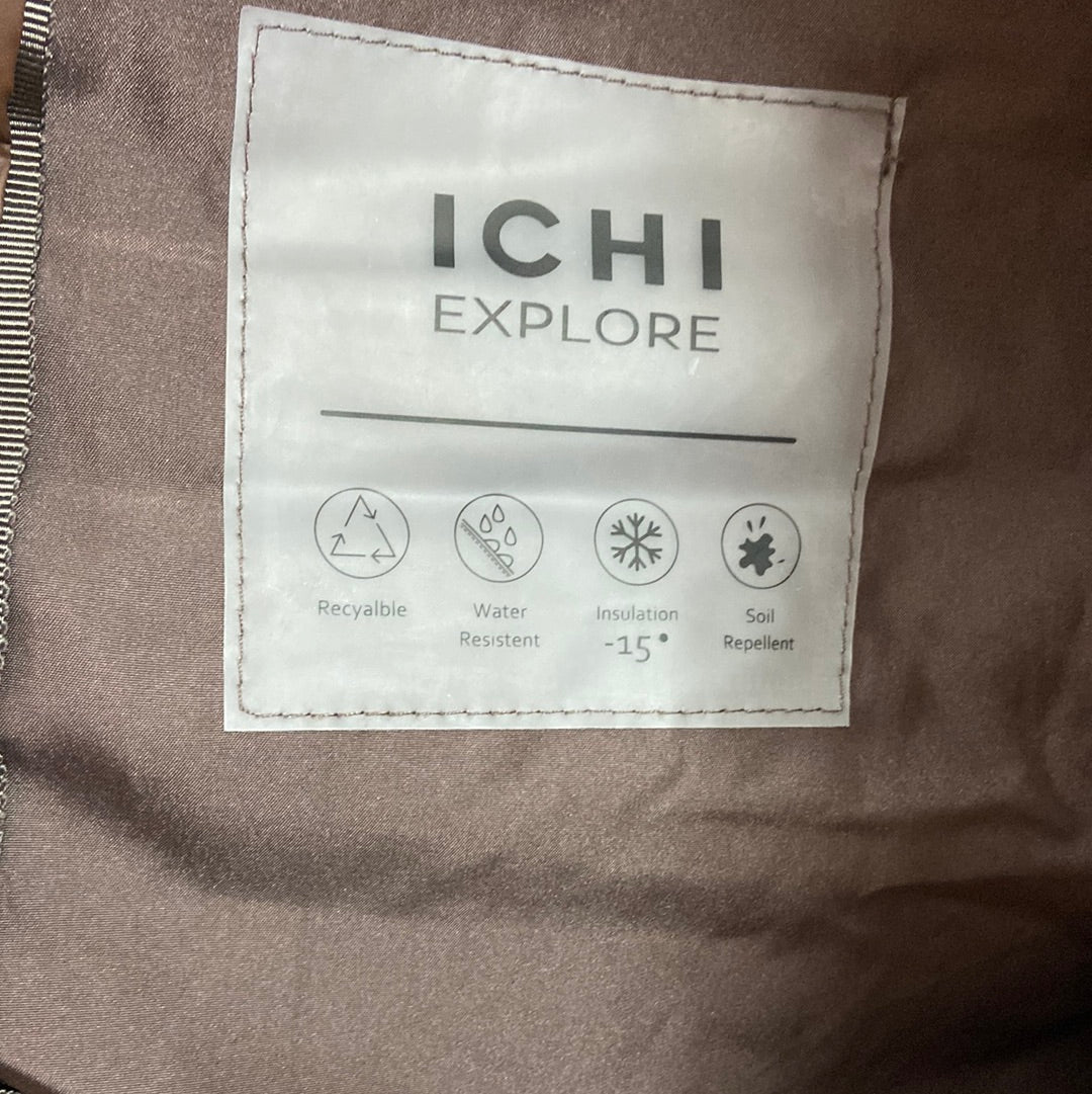 Manteau chaud doudoune capuche résistante à l’eau couleur marron ICHI