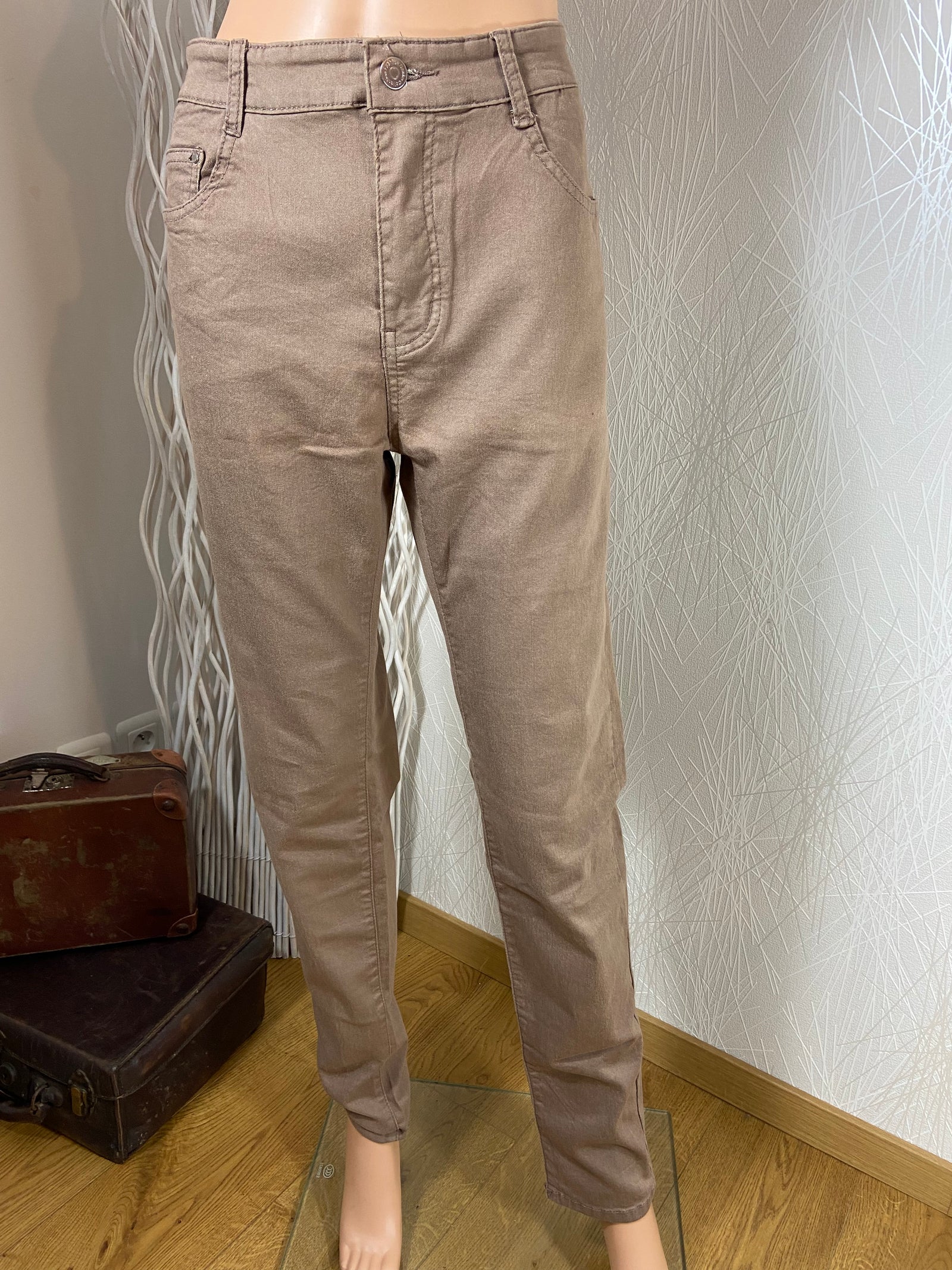 Pantalon coton brun stretch Big Spade