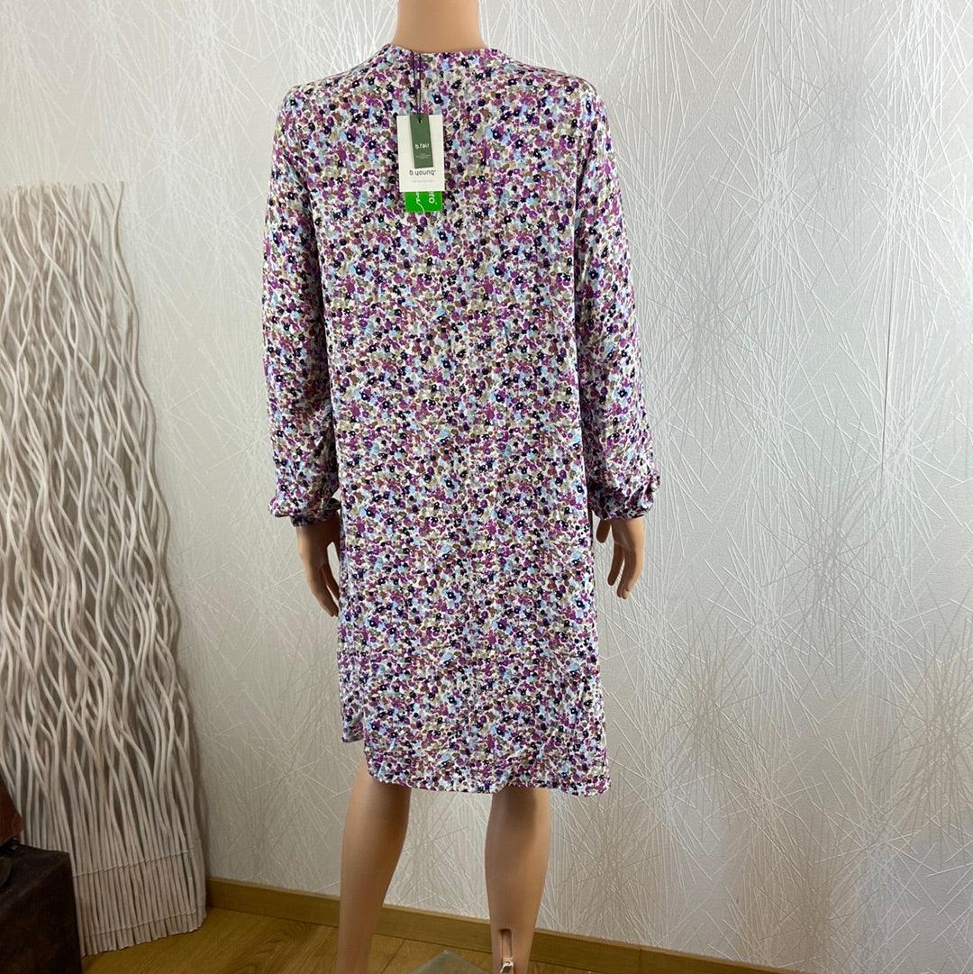 Robe légère fluide fleurie manches longues Byjosa Tunic Dress B.Young - Offre-Unique