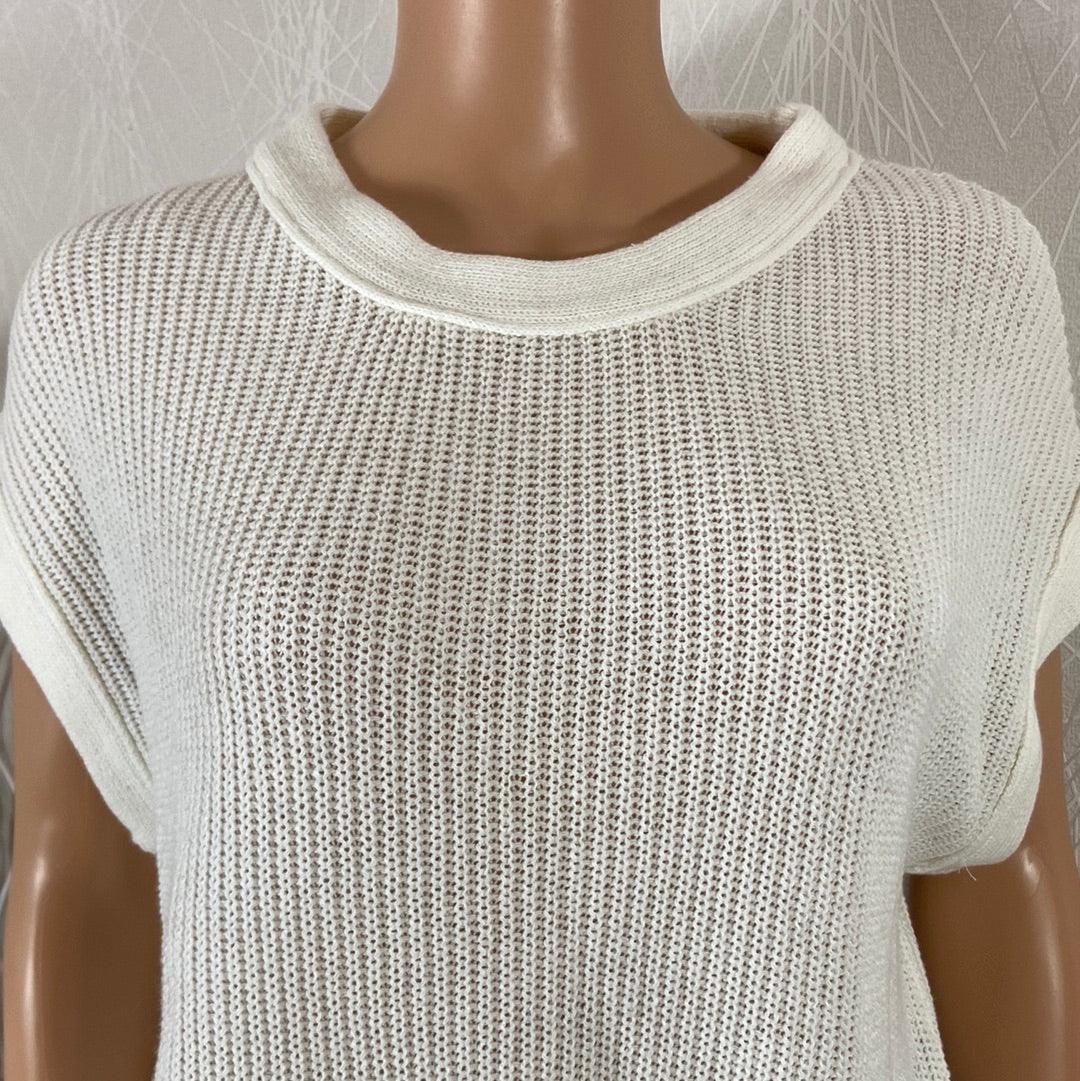 Pull blanc sans manches Les Impatientes - Offre-Unique