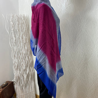 Écharpe tricolore en laine et soie