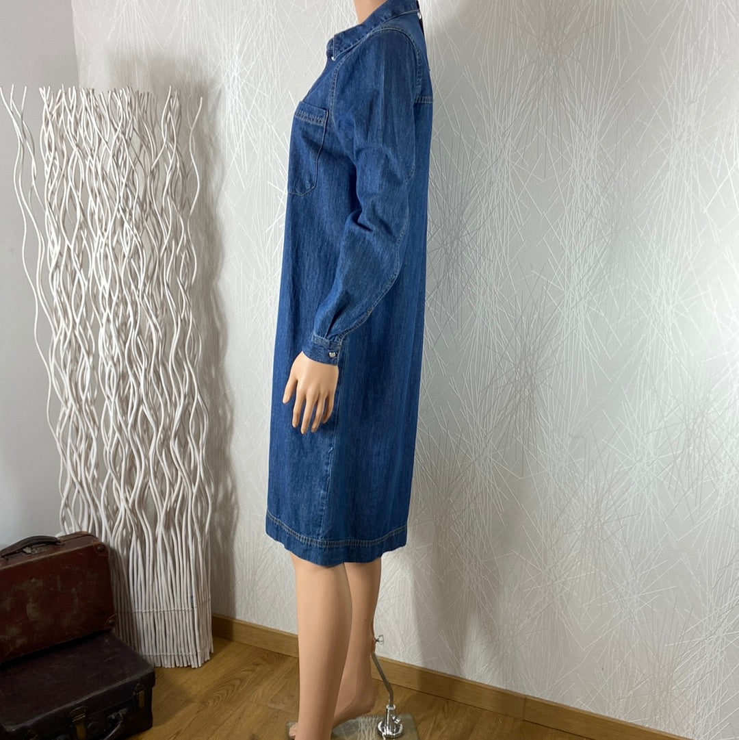 Robe en tissu jeans denim bleu manches longues Bylucy Shirtdress B.Young